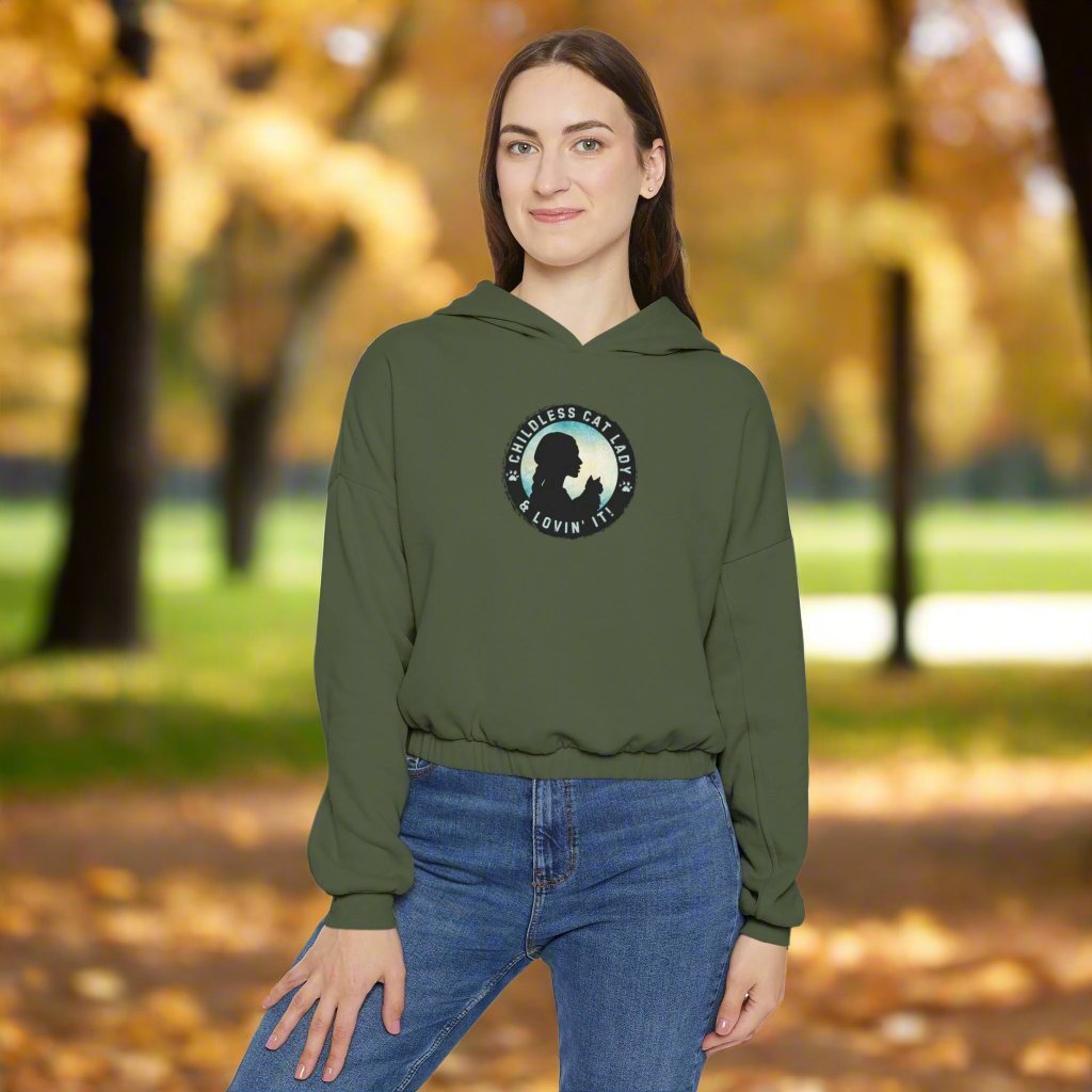 Childless Cat Lady Women's Cinched Bottom Hoodie - Hoodie - EpiAl's Shop