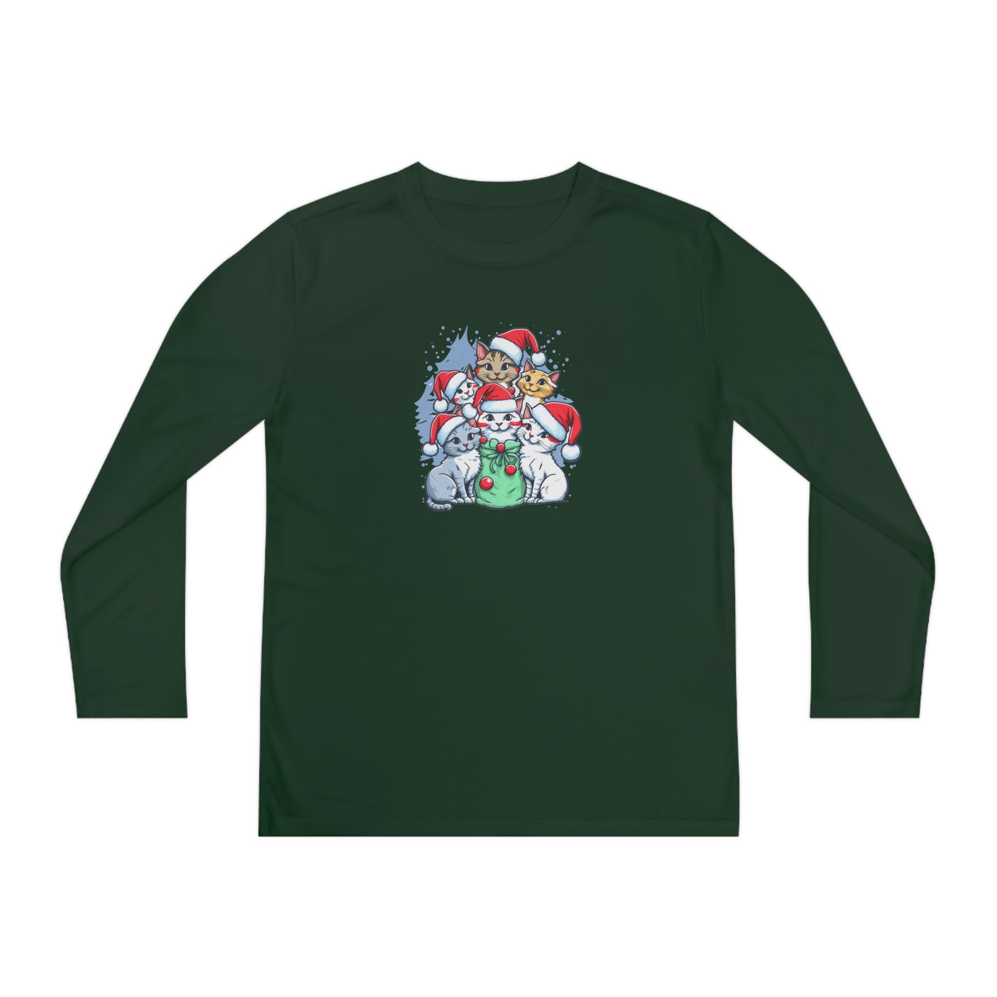 Christmas Kitties Youth Long Sleeve Competitor Tee - Kids clothes - Epileptic Al’s Shop