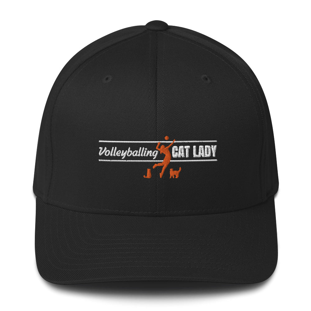 Volleyball Cat Lady Structured Twill Cap