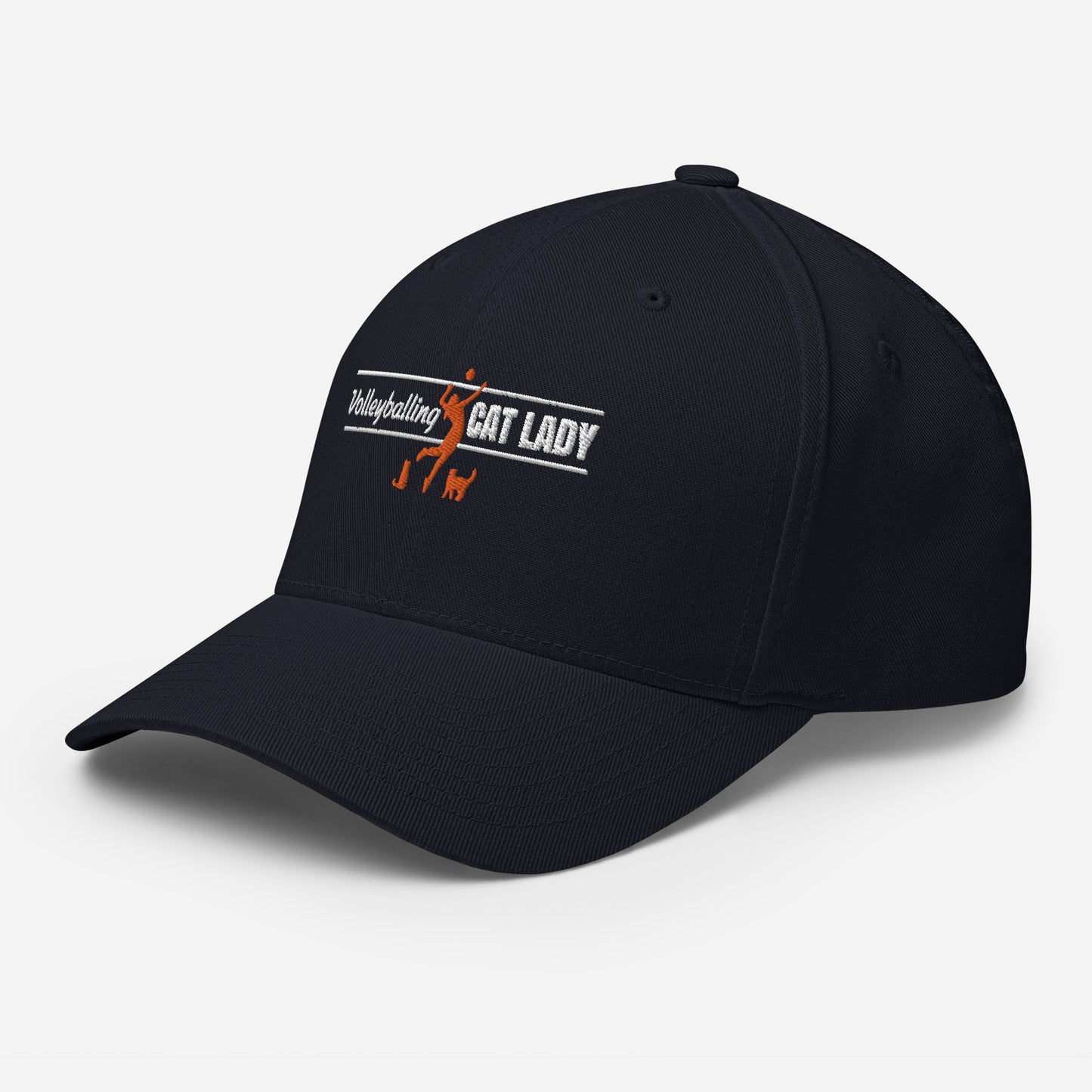 Volleyball Cat Lady Structured Twill Cap