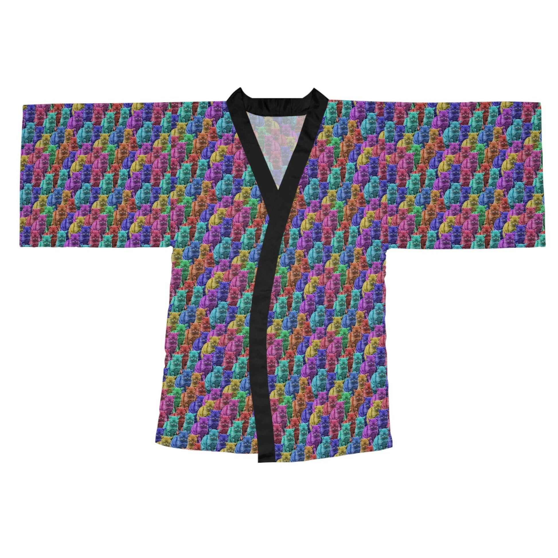 Colorful Cats Long Sleeve Kimono Robe - All Over Prints - Epileptic Al’s Shop