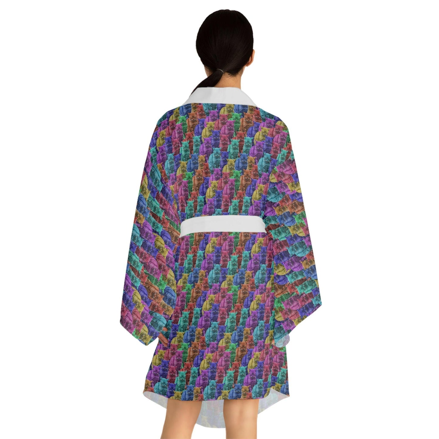 Colorful Cats Long Sleeve Kimono Robe - All Over Prints - Epileptic Al’s Shop