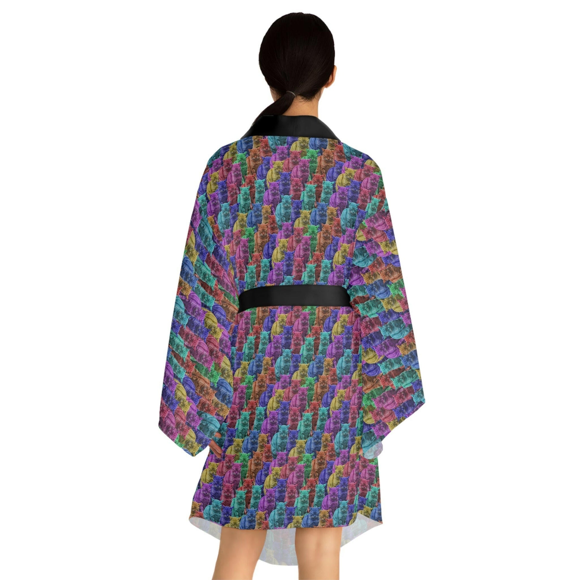 Colorful Cats Long Sleeve Kimono Robe - All Over Prints - Epileptic Al’s Shop