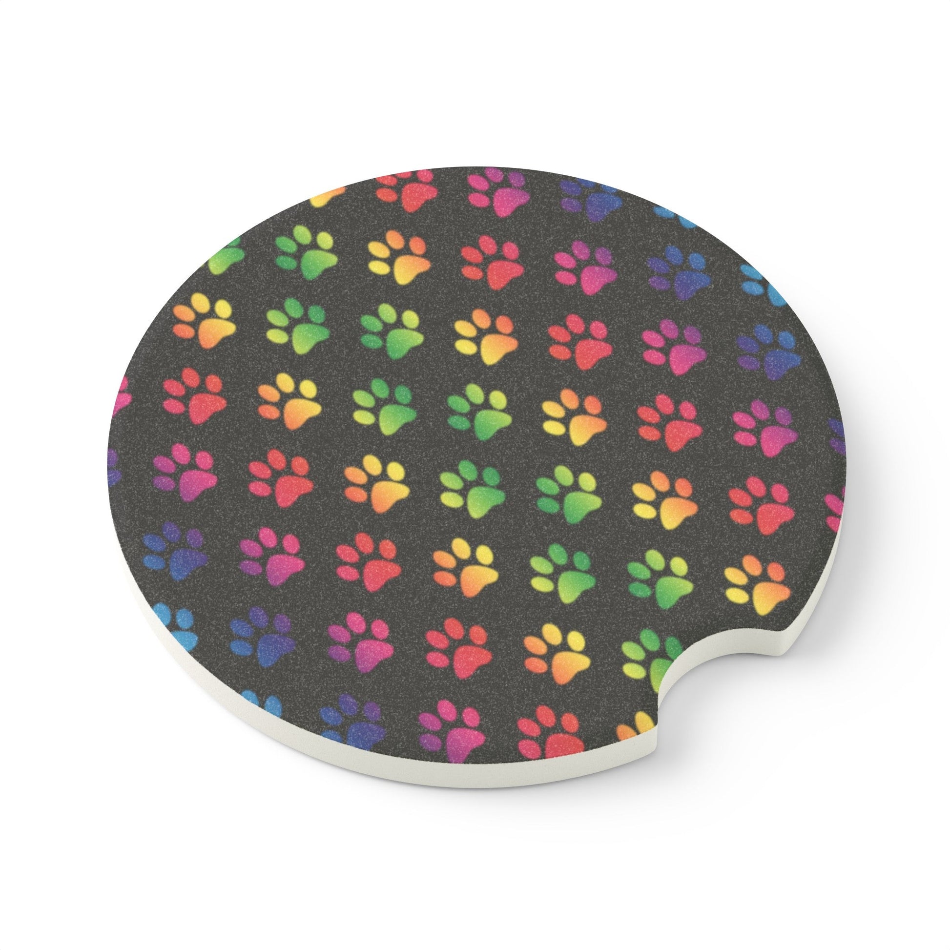 Colorful Paws Soapstone Car Coaster - Accessories - Epileptic Al’s Shop