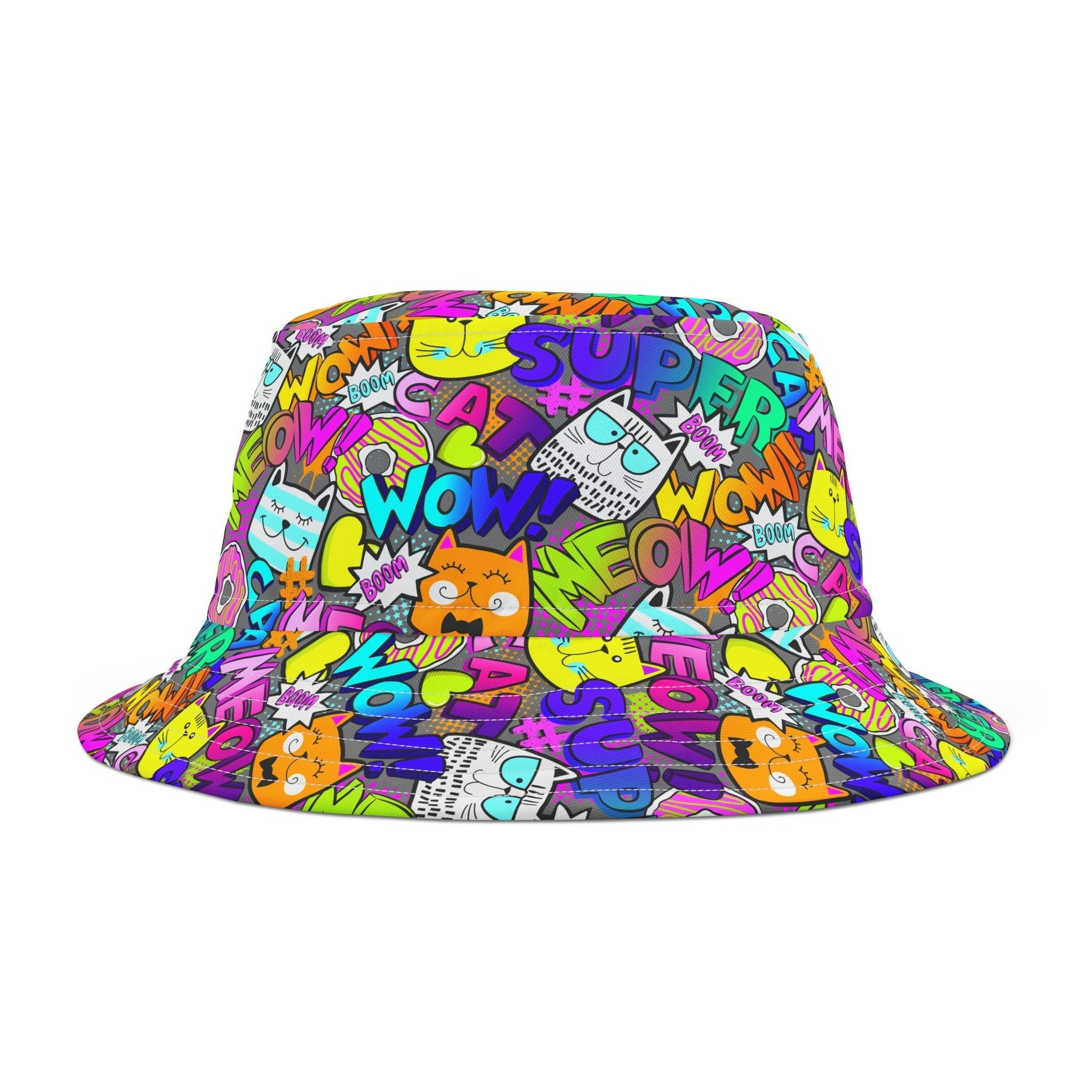 Comic Cat Bucket Hat - Hats - Epileptic Al’s Shop