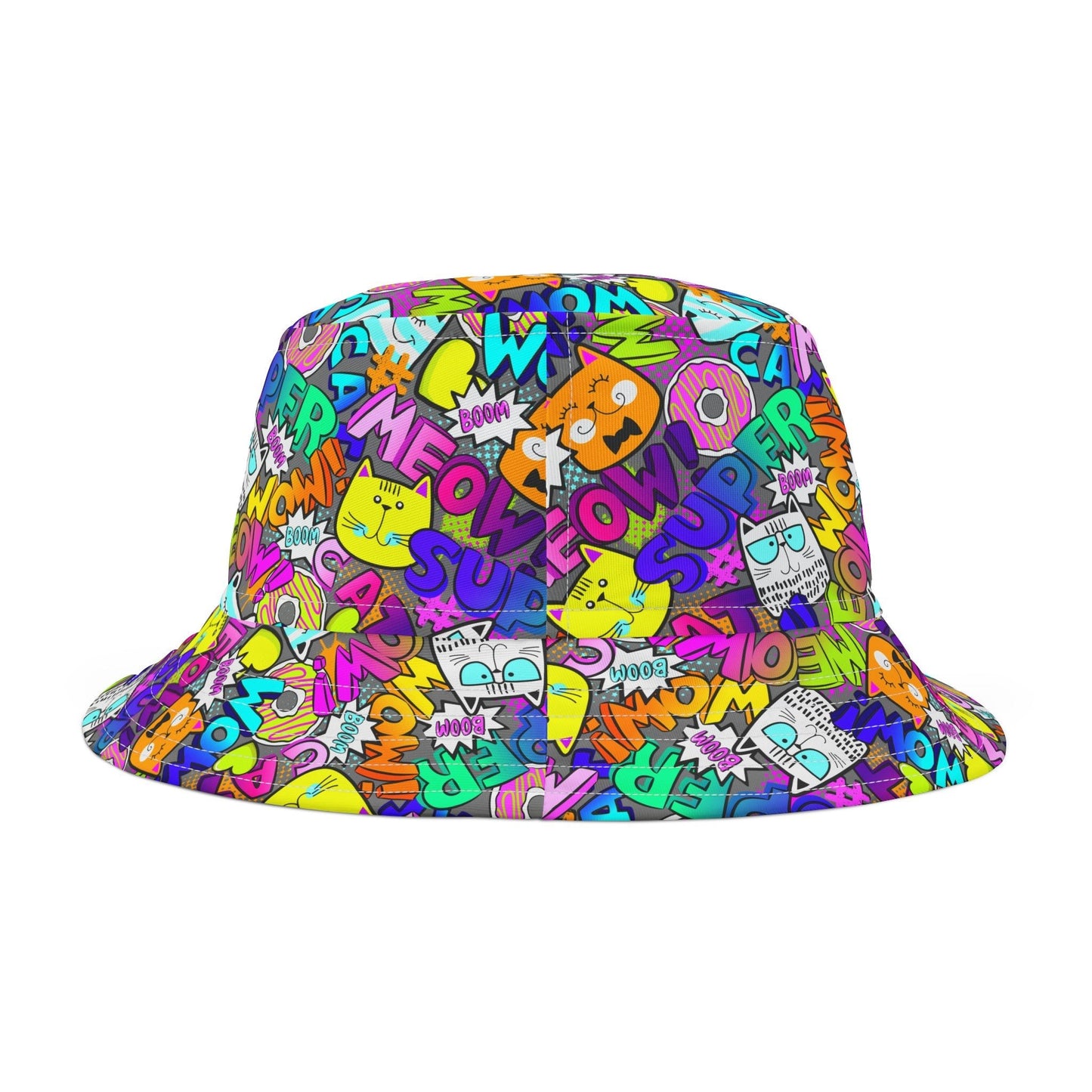 Comic Cat Bucket Hat - Hats - Epileptic Al’s Shop