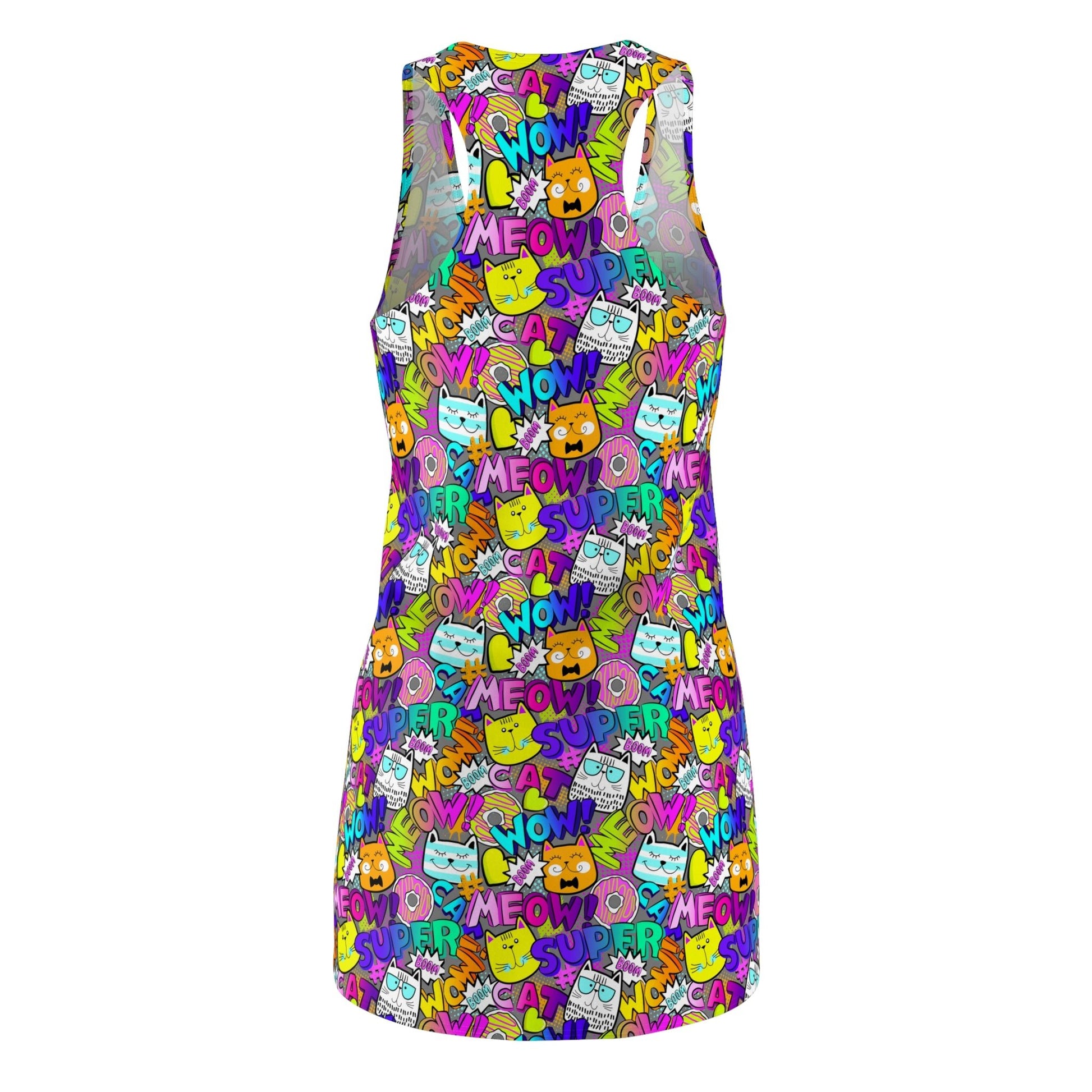 Comic Kitties Women's Cut & Sew Racerback Dress - All Over Prints - Epileptic Al’s Shop