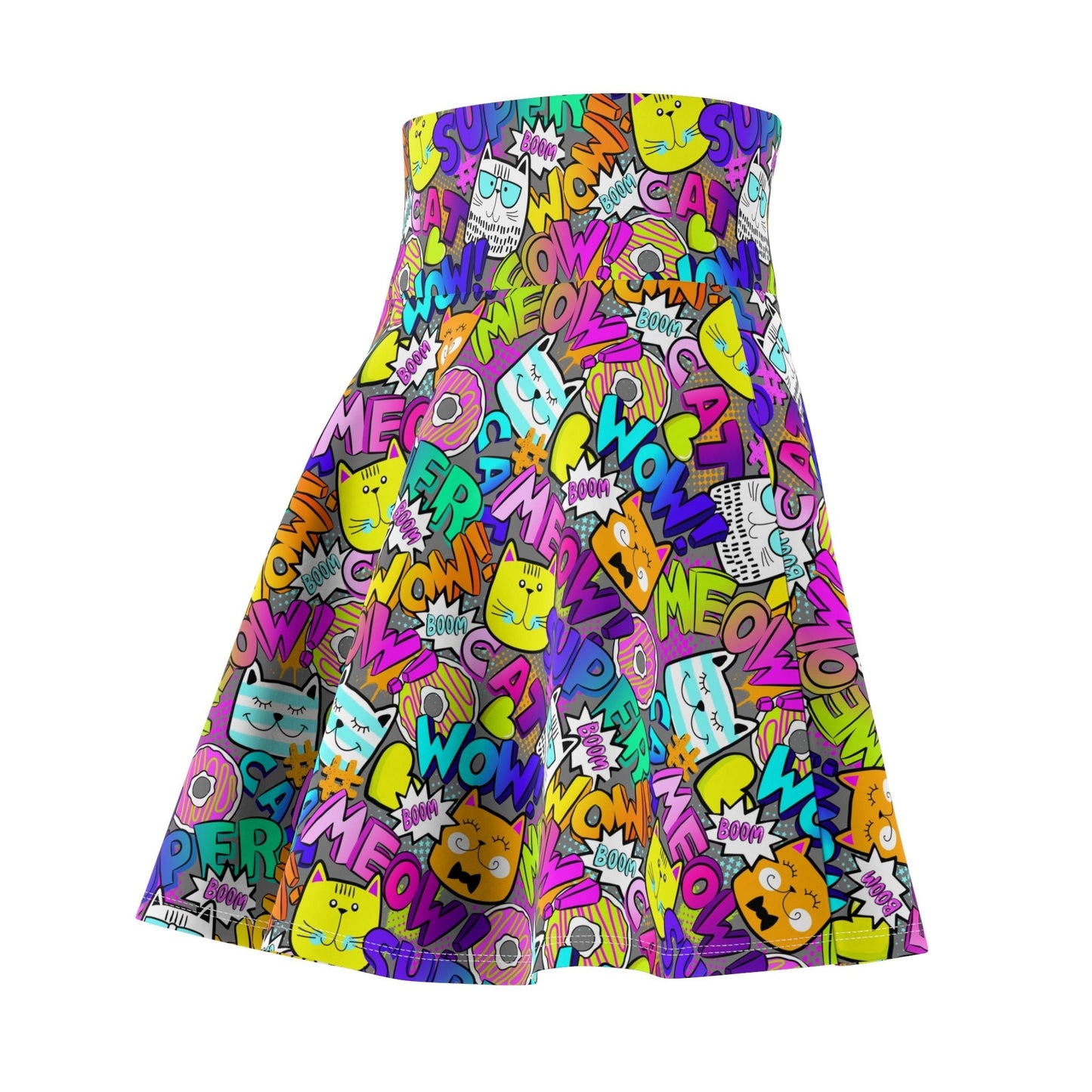 Comic Kitties Women's Skater Skirt - All Over Prints - Epileptic Al’s Shop