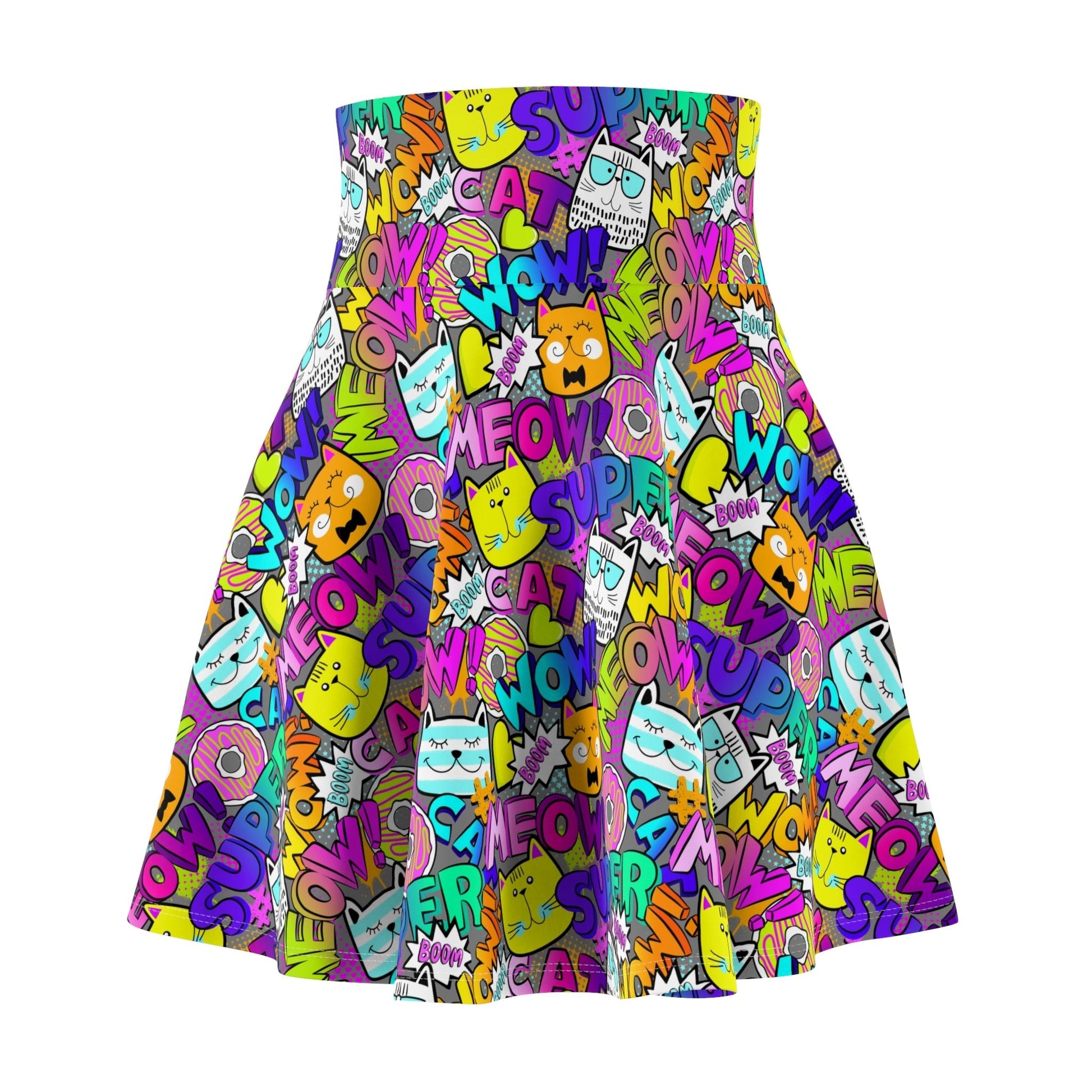 Comic Kitties Women's Skater Skirt - All Over Prints - Epileptic Al’s Shop