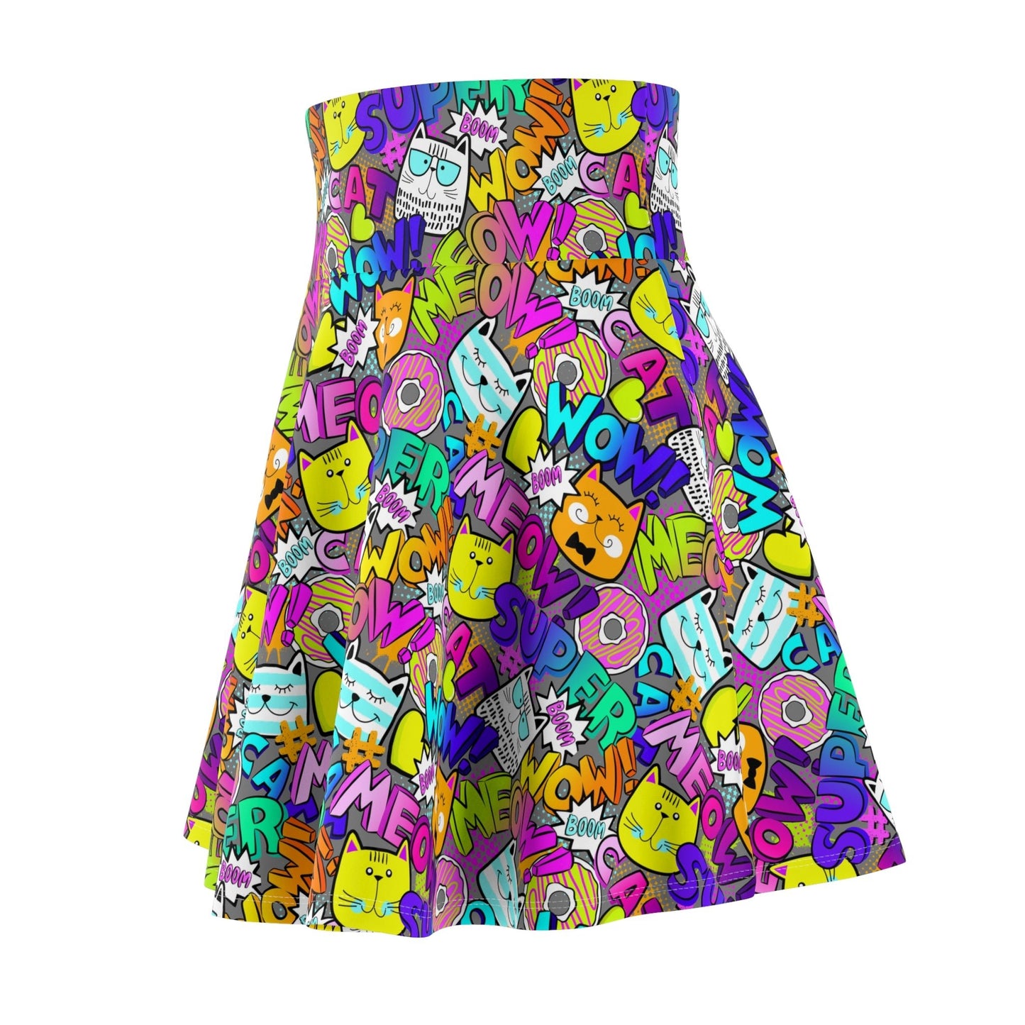 Comic Kitties Women's Skater Skirt - All Over Prints - Epileptic Al’s Shop