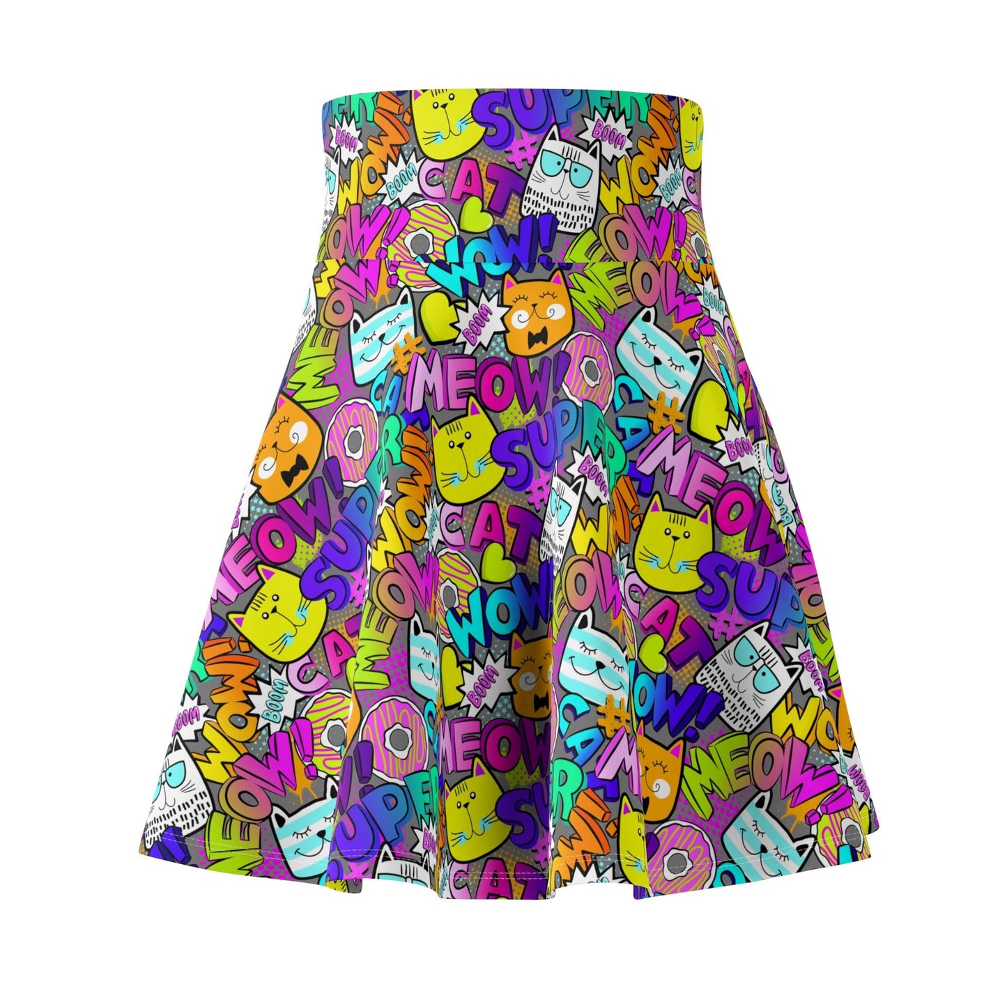 Comic Kitties Women's Skater Skirt - All Over Prints - Epileptic Al’s Shop