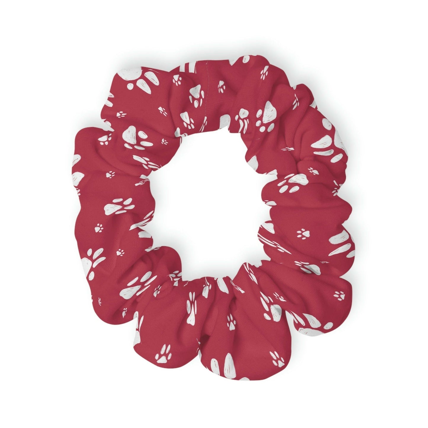 Crimson & White Paws Scrunchie - Accessories - Epileptic Al’s Shop