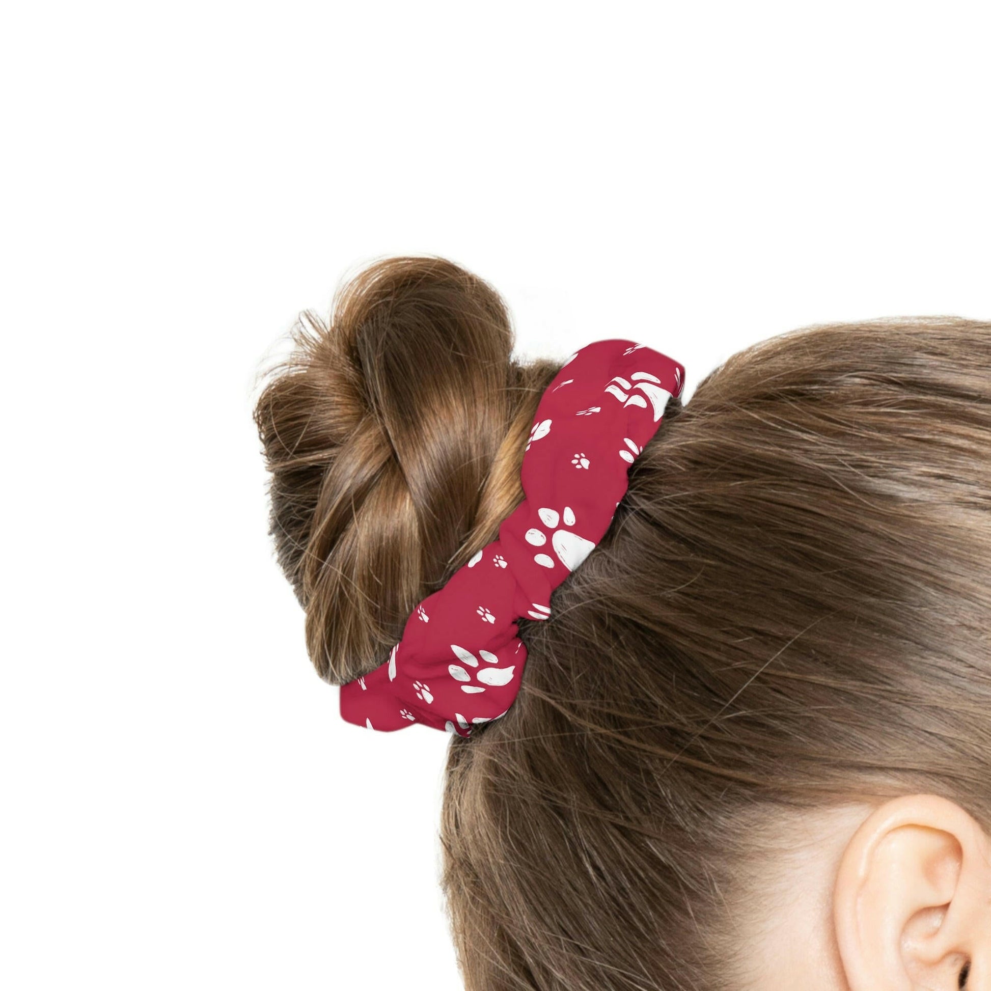 Crimson & White Paws Scrunchie - Accessories - Epileptic Al’s Shop