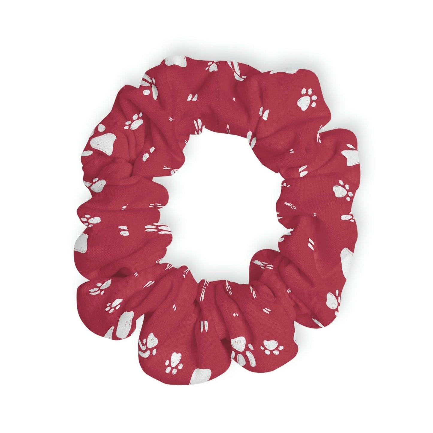 Crimson & White Paws Scrunchie - Accessories - Epileptic Al’s Shop