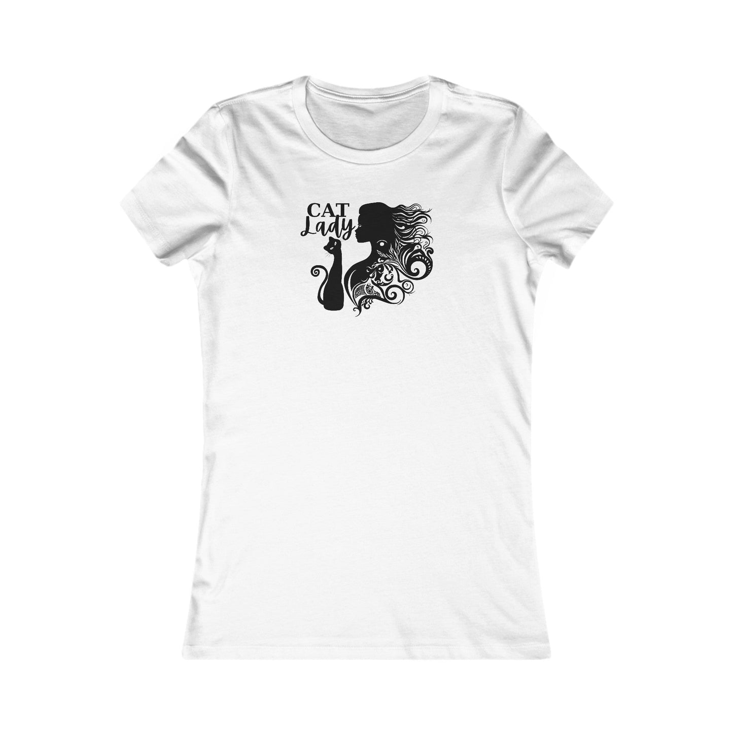 Curly Cat Lady Women's Favorite Tee - T - Shirt - Epileptic Al’s Shop