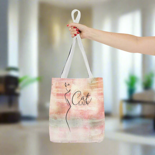 Curvy Cat Lady Tote Bag - Bags - EpiAl's Shop