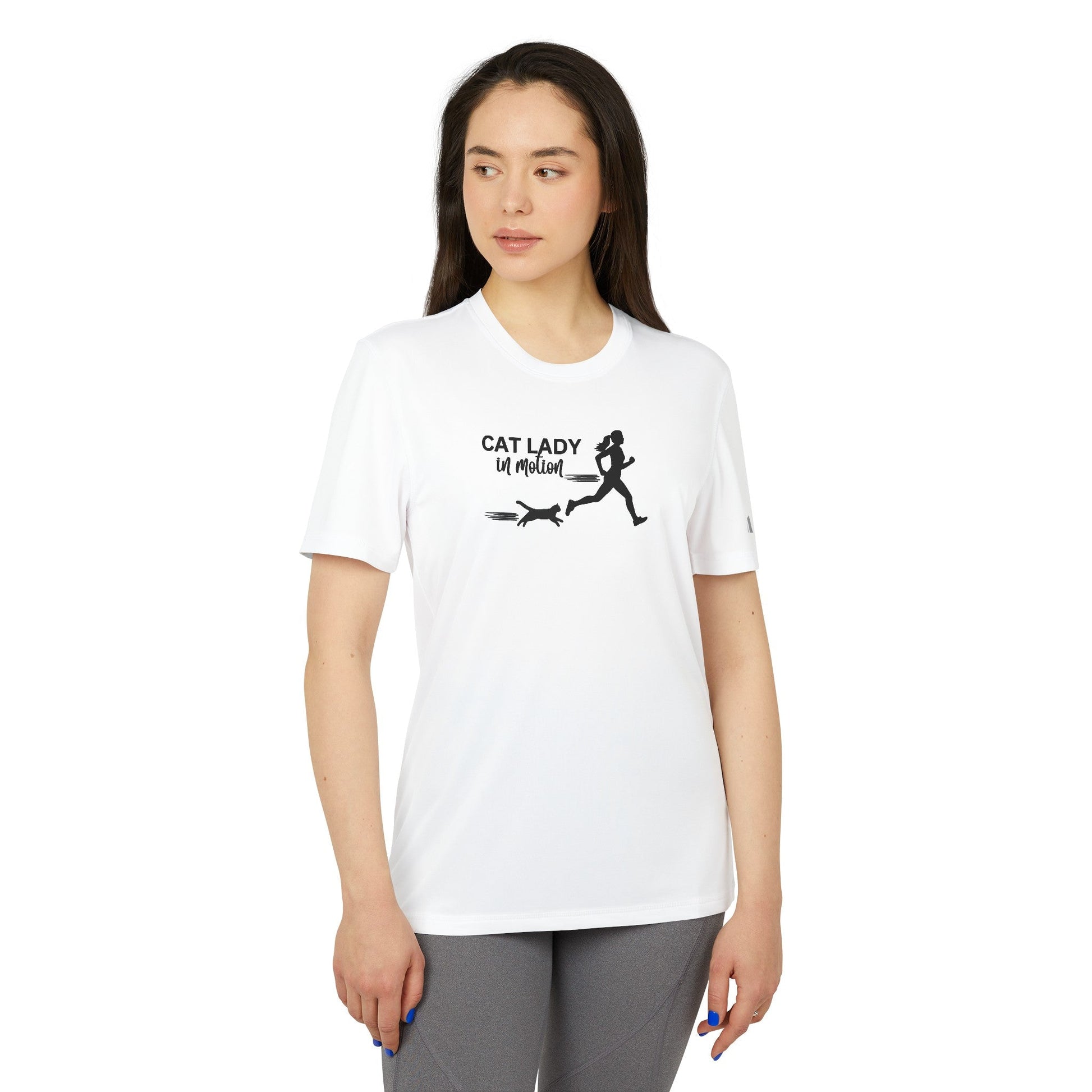 Customized Cat Lady in Motion adidas® Sport T - shirt - T - Shirt - Epileptic Al’s Shop