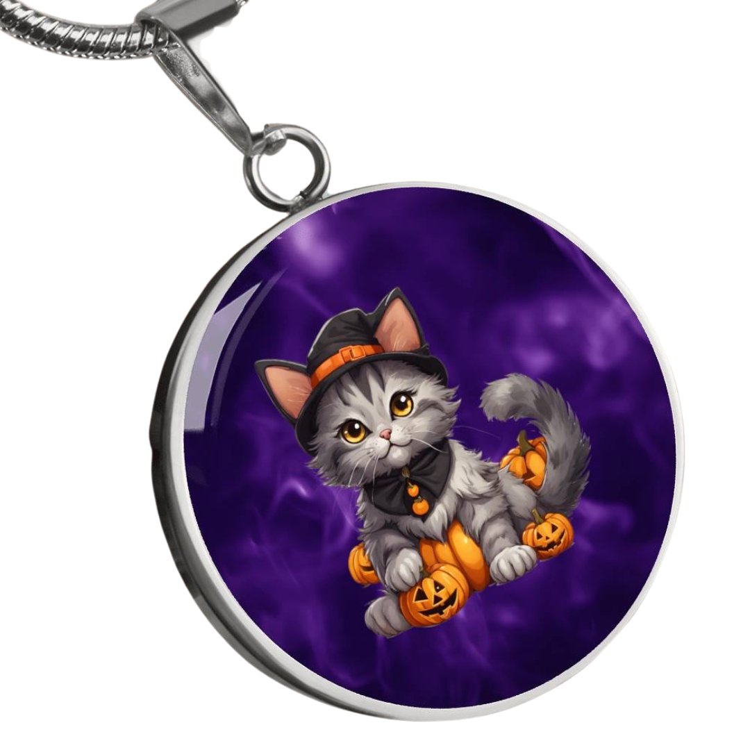 Cute Spooky Kitty Necklace - Jewelry - Epileptic Al’s Shop