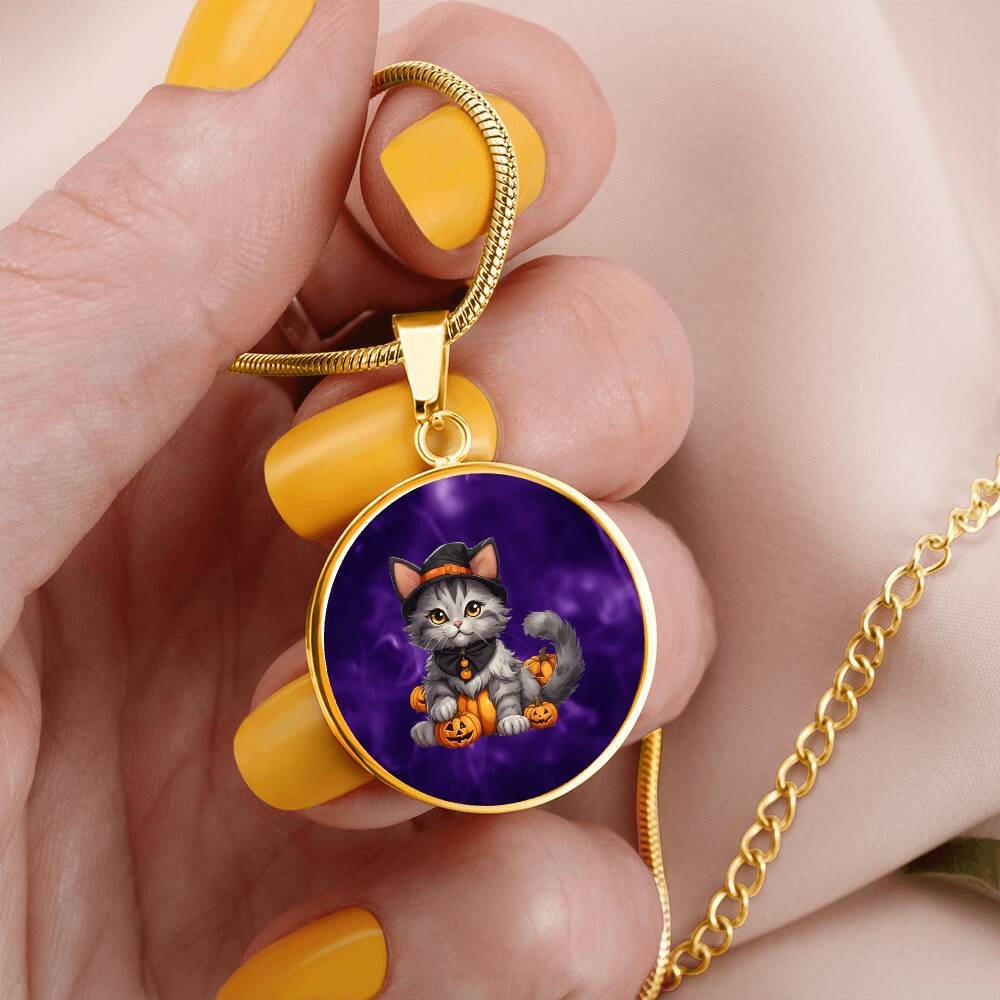 Cute Spooky Kitty Necklace - Jewelry - Epileptic Al’s Shop