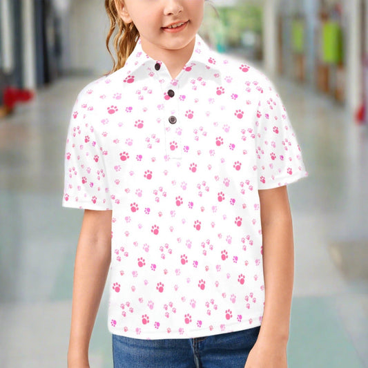 Dainty Paws Big Girls' Polo Shirt T55 - Kid’s Clothing - Epileptic Al’s Shop