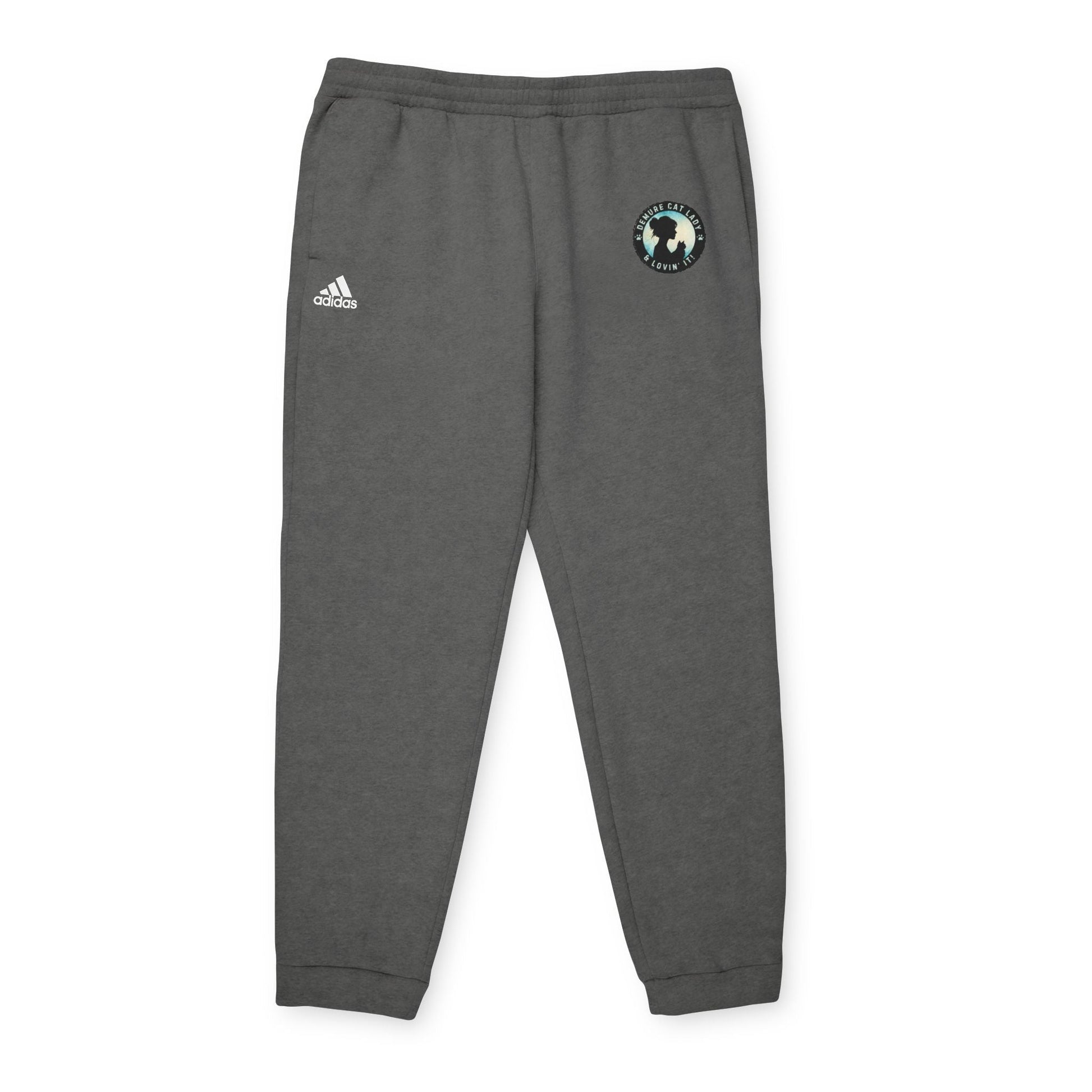 Demure Cat Lady adidas Fleece Joggers - Trousers - EpiAl's Shop