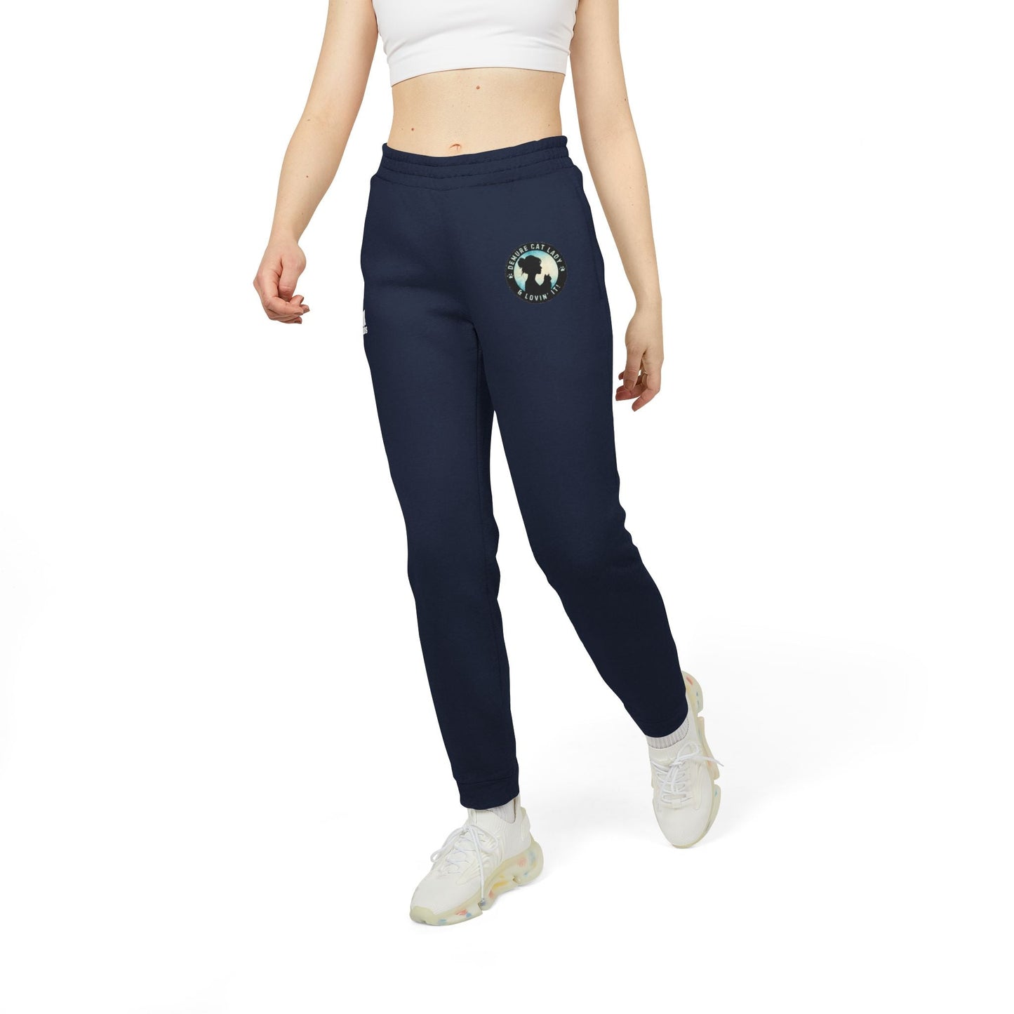 Demure Cat Lady adidas Fleece Joggers - Trousers - EpiAl's Shop