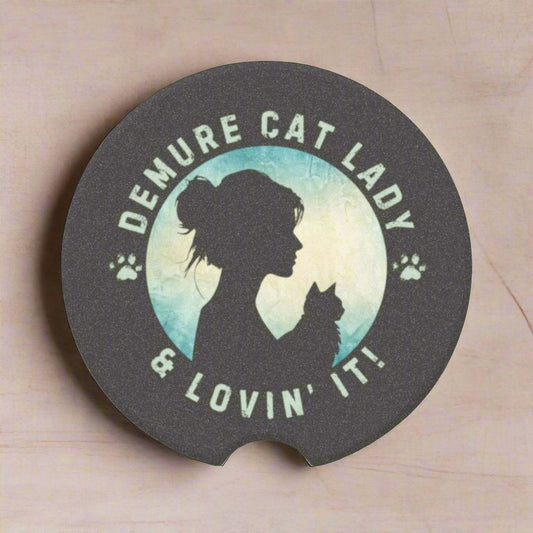 Demure Cat Lady Soapstone Car Coaster - Vehicle Accessories - EpiAl's Shop