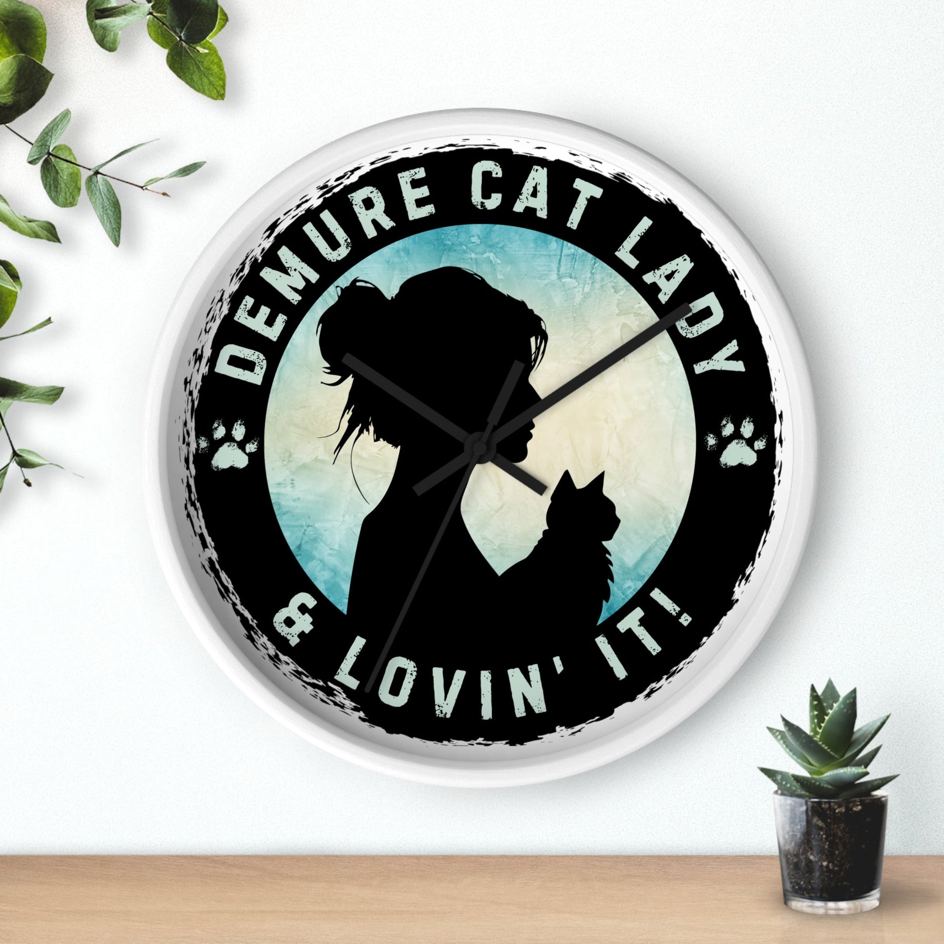 Demure Cat Lady Wall Clock - Home Decor - EpiAl's Shop