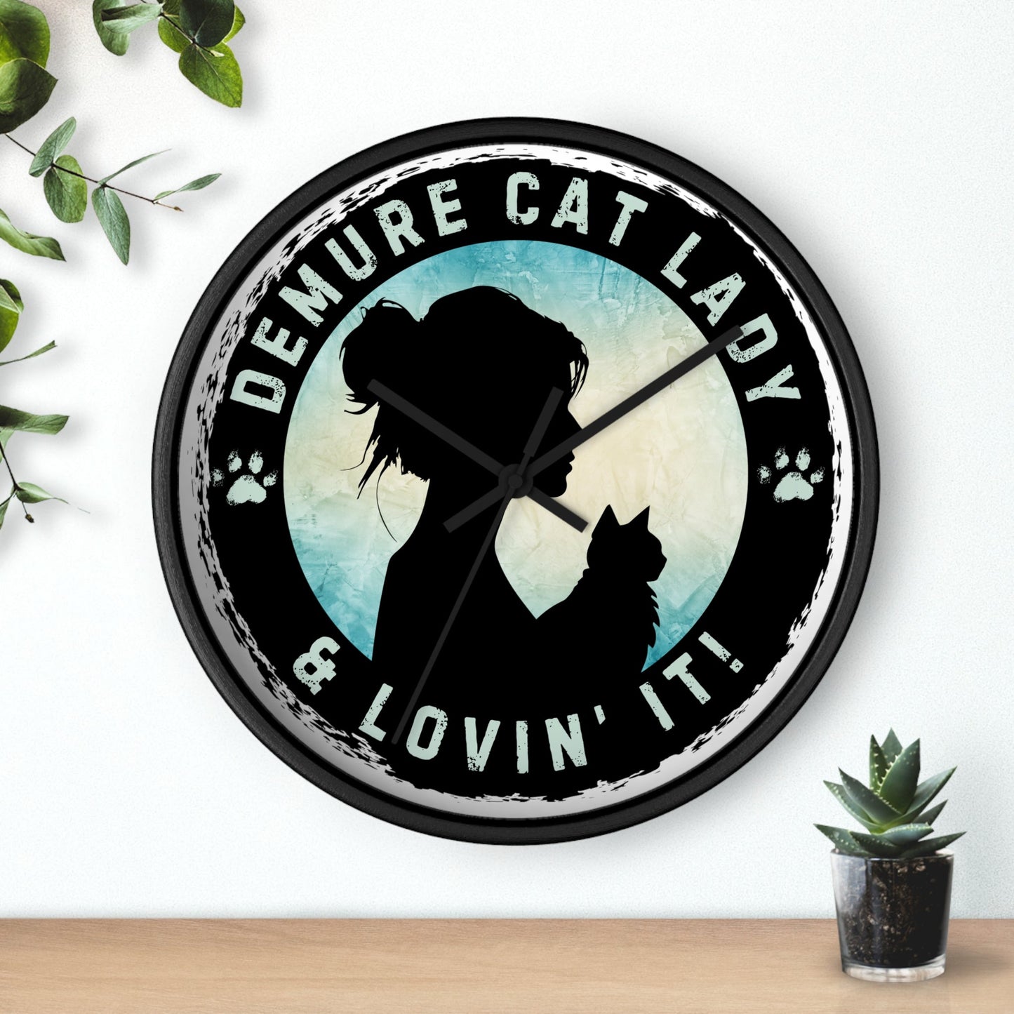 Demure Cat Lady Wall Clock - Home Decor - EpiAl's Shop