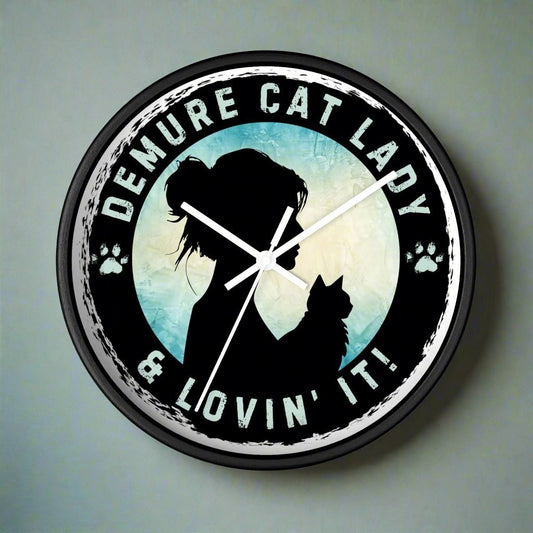 Demure Cat Lady Wall Clock - Home Decor - EpiAl's Shop