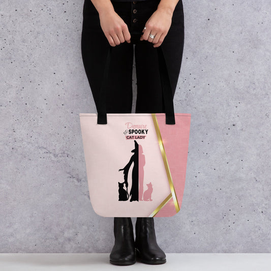 Demure & Spooky Cat Lady Tote Bag - Bags - EpiAl's Shop