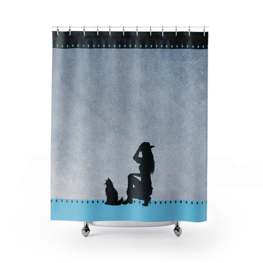 Denim Cat Lady Shower Curtains - Home Decor - EpiAl's Shop