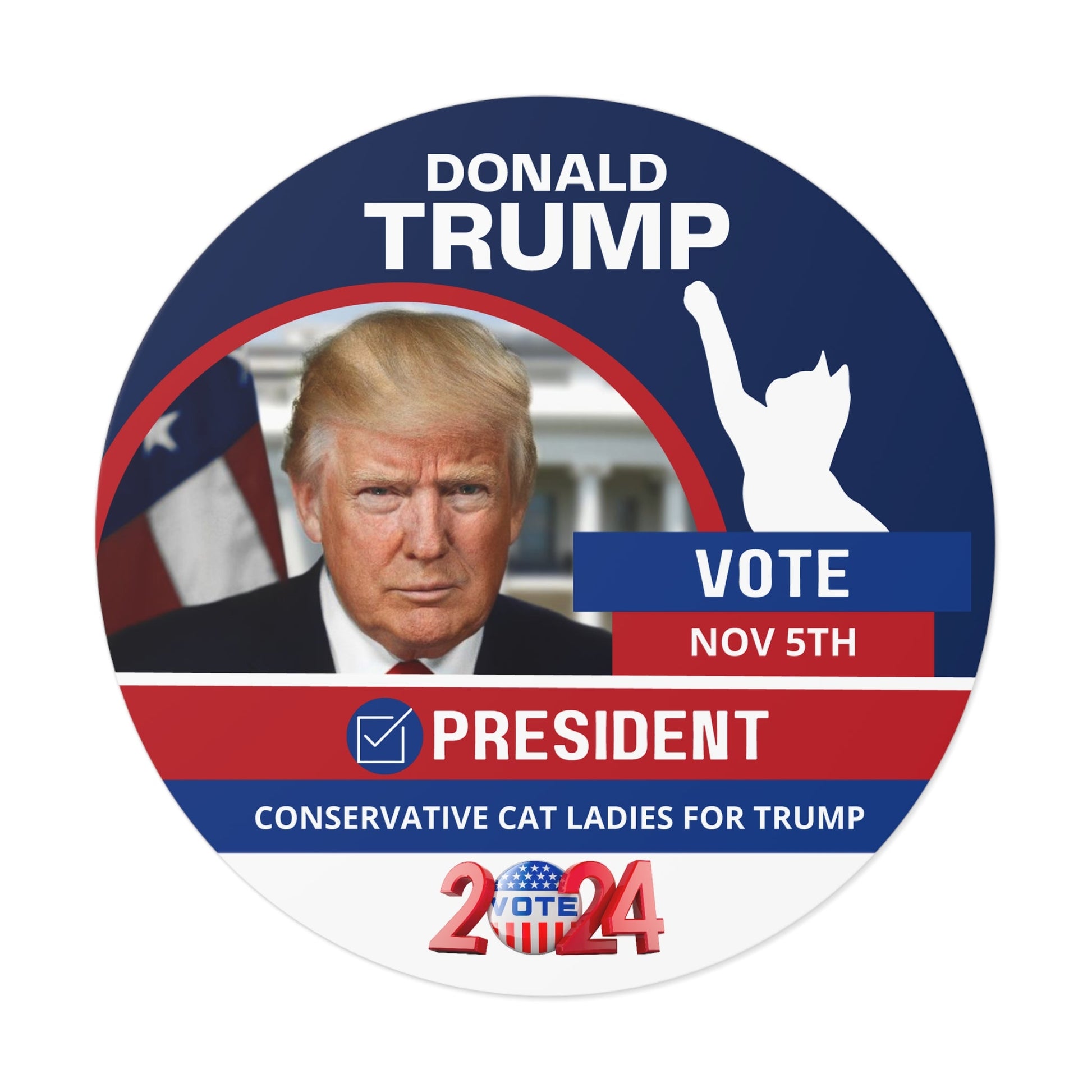 Donald Trump for President Round Vinyl Stickers - Paper products - EpiAl's Shop