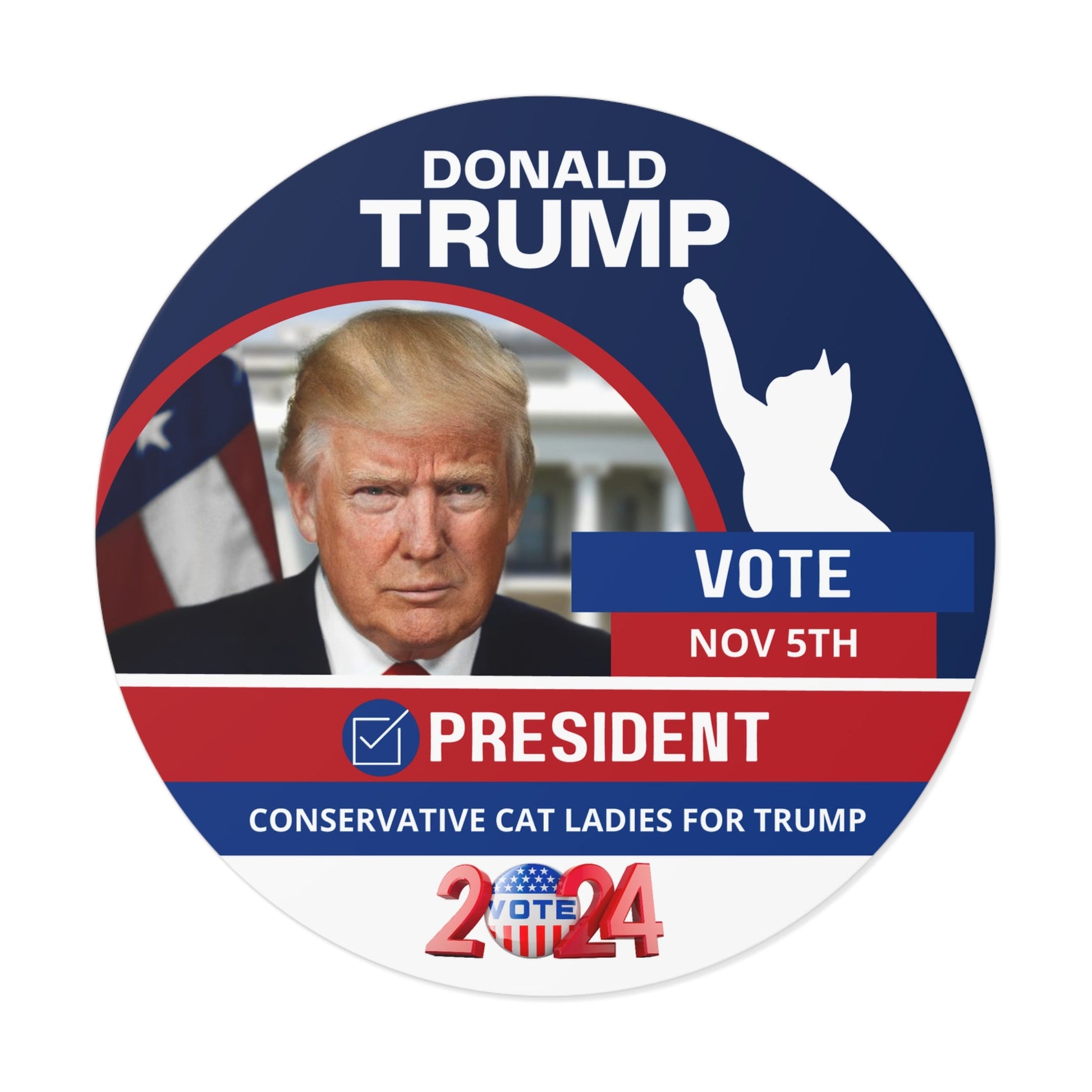 Donald Trump for President Round Vinyl Stickers - Paper products - EpiAl's Shop