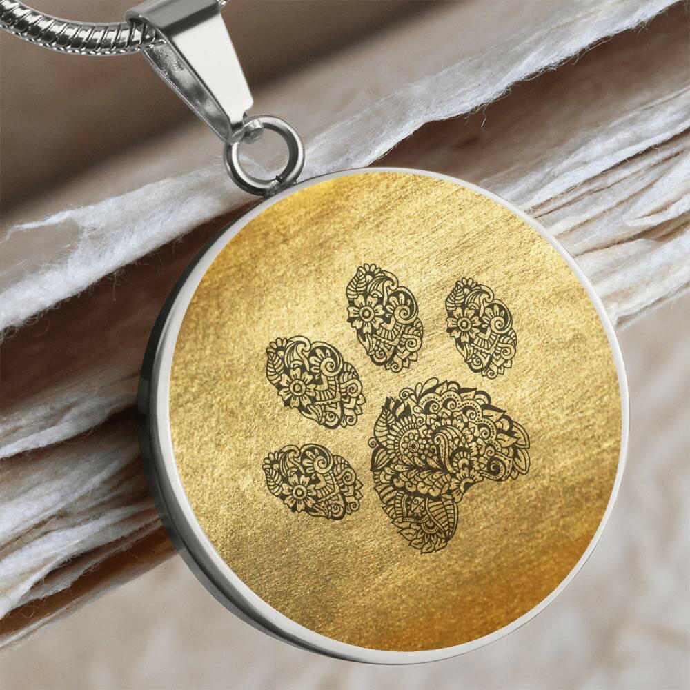 Doodle Paw on Gold Necklace - Jewelry - Epileptic Al’s Shop