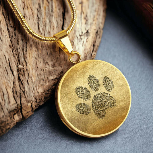 Doodle Paw on Gold Necklace - Jewelry - Epileptic Al’s Shop