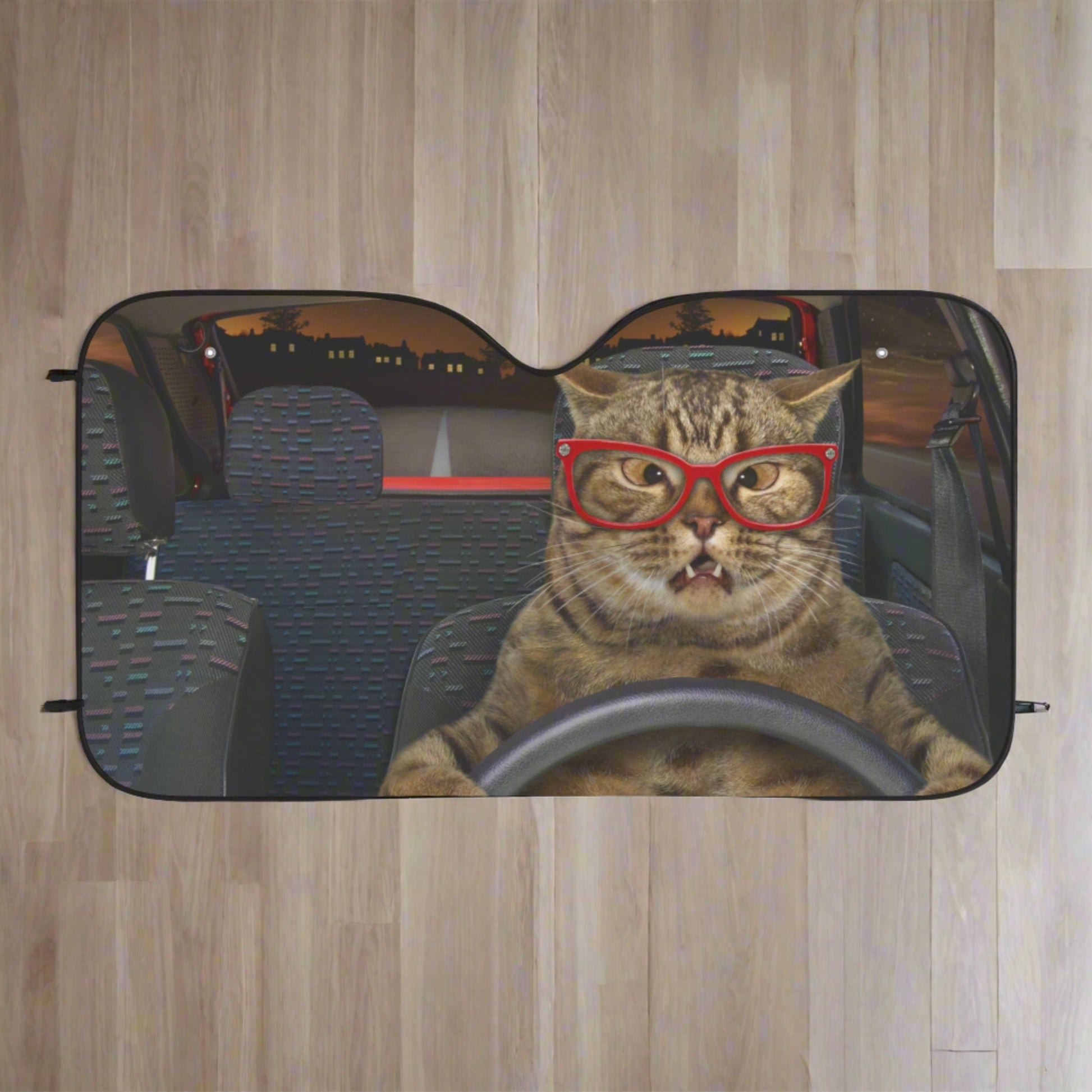 Driving Kitty Car Sun Shades - Accessories - Epileptic Al’s Shop