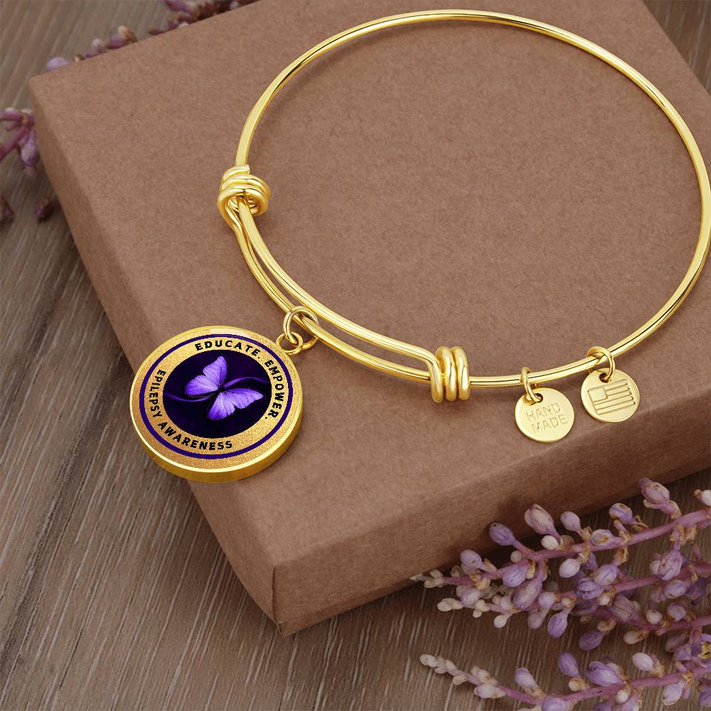 Educate, Empower: Epilepsy Awareness Bracelet in Gold - Jewelry - Epileptic Al’s Shop