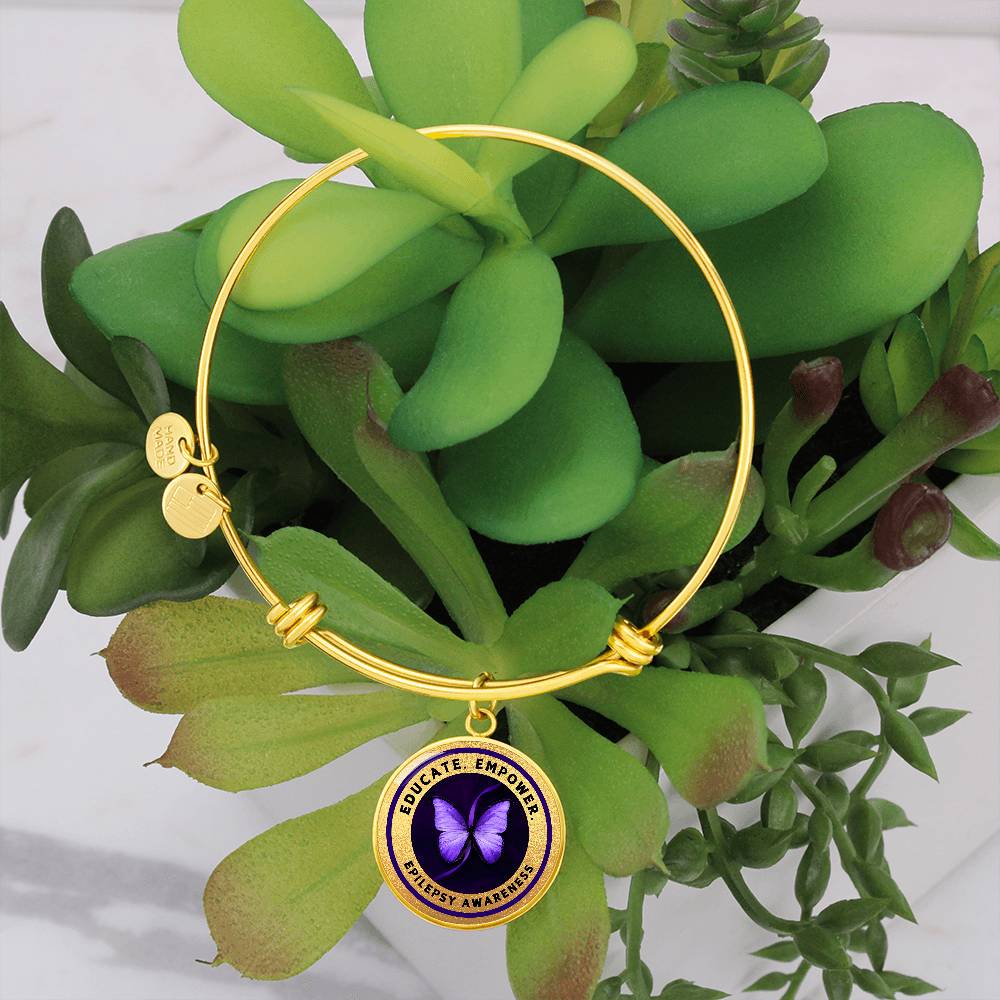 Educate, Empower: Epilepsy Awareness Bracelet in Gold - Jewelry - Epileptic Al’s Shop