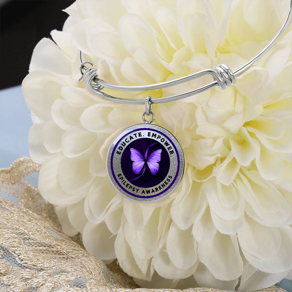 Educate, Empower: Epilepsy Awareness Bracelet in Silver - Jewelry - Epileptic Al’s Shop