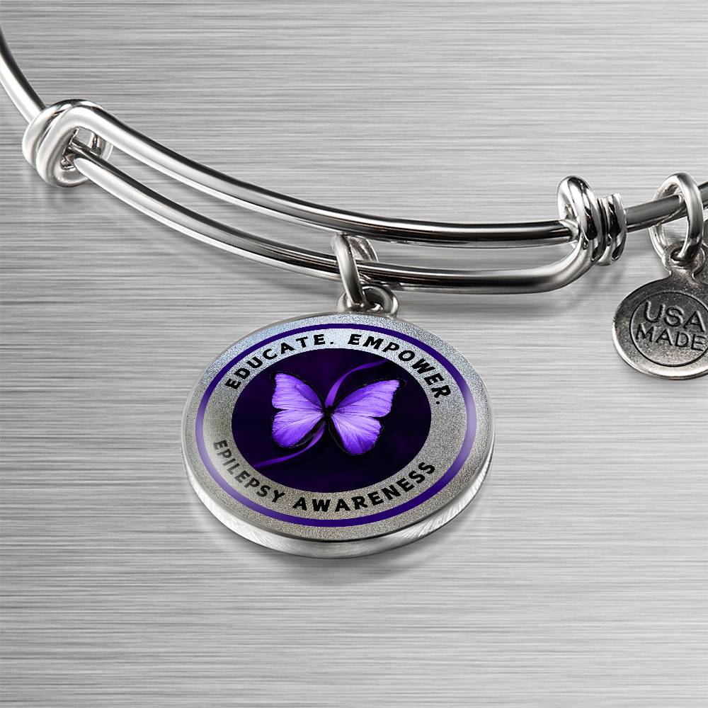 Educate, Empower: Epilepsy Awareness Bracelet in Silver - Jewelry - Epileptic Al’s Shop