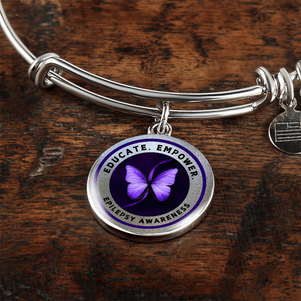 Educate, Empower: Epilepsy Awareness Bracelet in Silver - Jewelry - Epileptic Al’s Shop