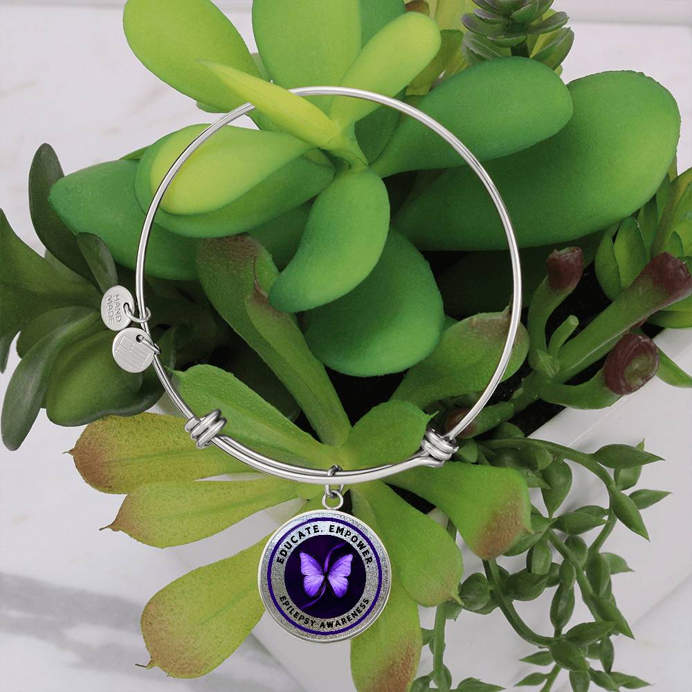 Educate, Empower: Epilepsy Awareness Bracelet in Silver - Jewelry - Epileptic Al’s Shop