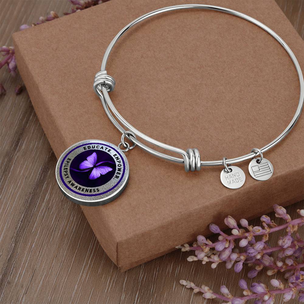 Educate, Empower: Epilepsy Awareness Bracelet in Silver - Jewelry - Epileptic Al’s Shop