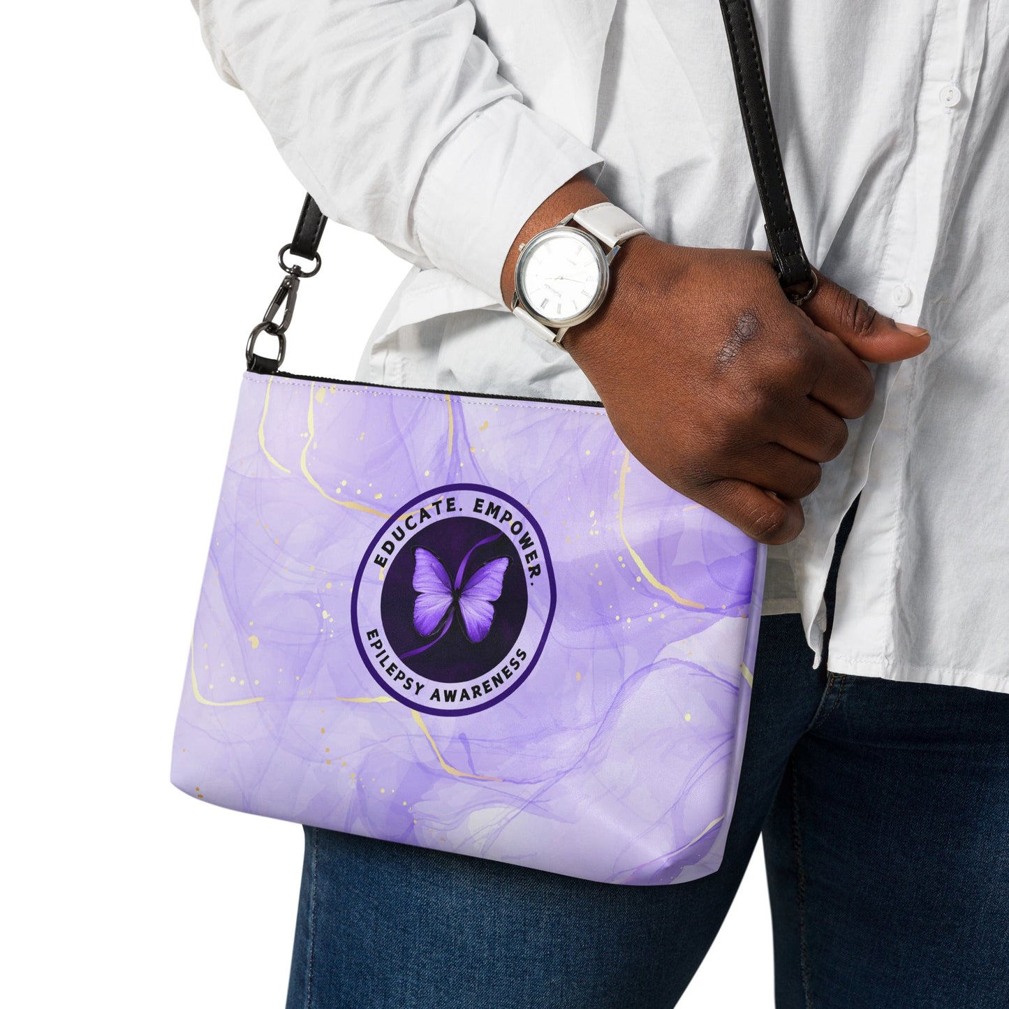 Educate Empower Epilepsy Awareness Crossbody Bag - handbag - EpiAl's Shop