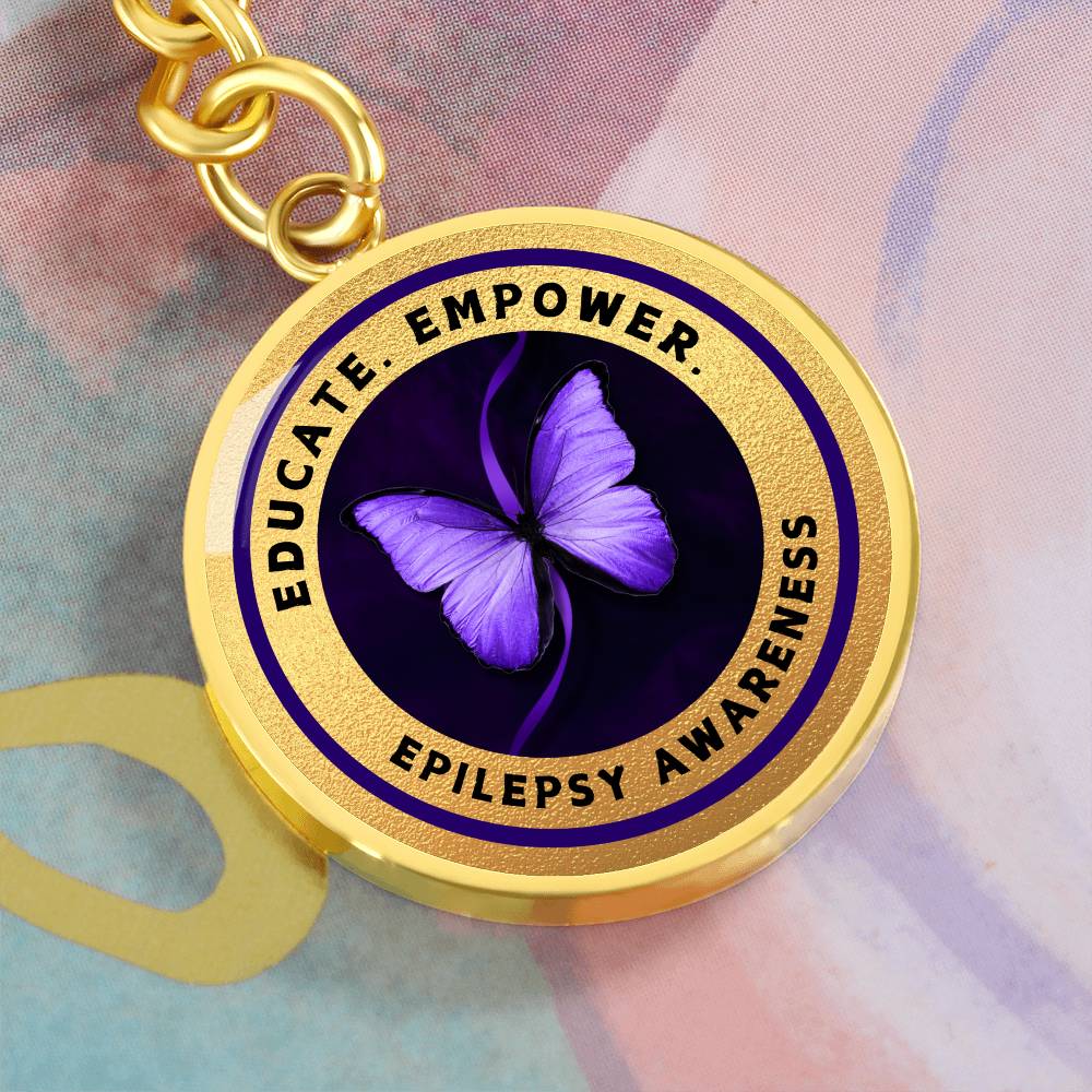 Educate, Empower: Epilepsy Awareness Keychain in Gold - Jewelry - Epileptic Al’s Shop