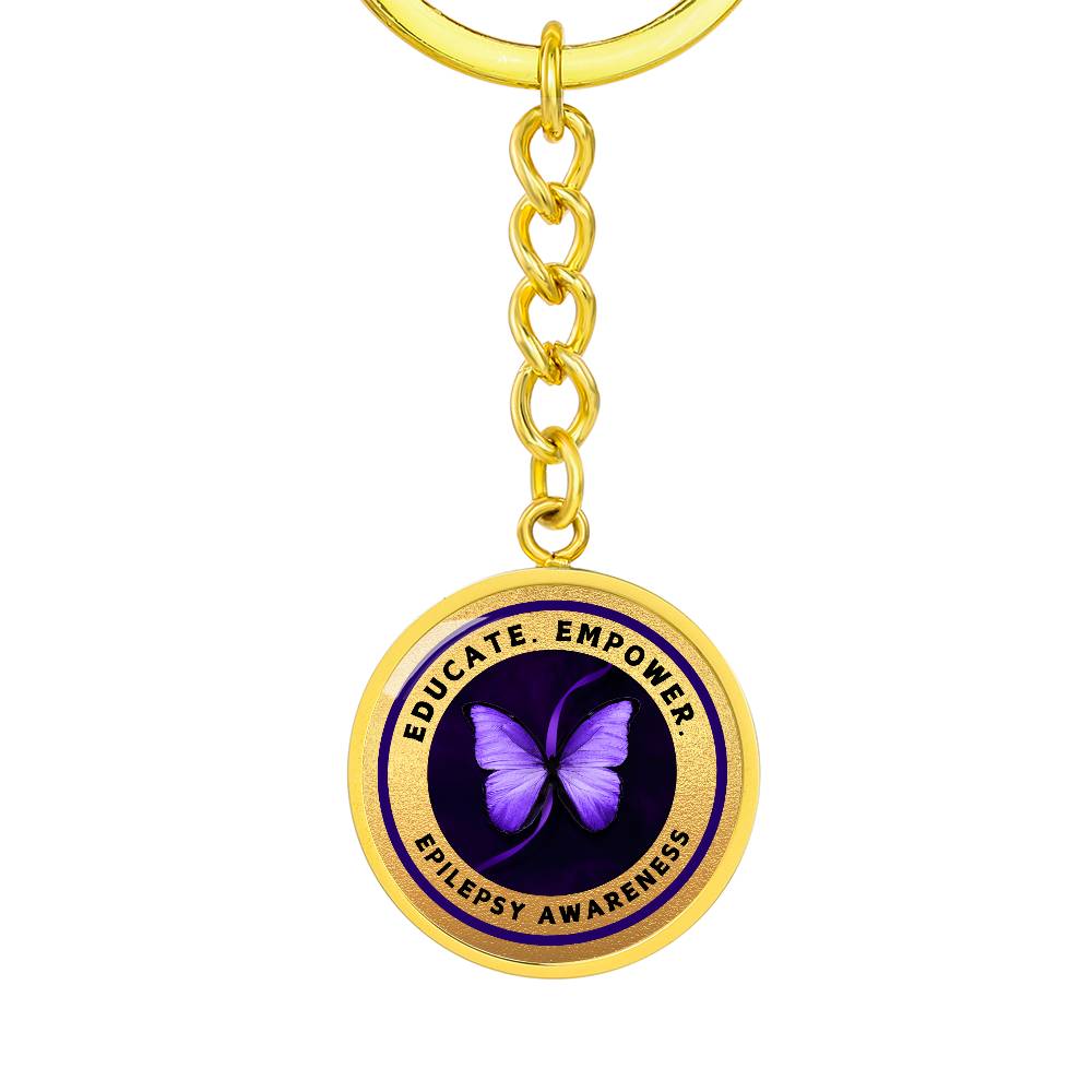 Educate, Empower: Epilepsy Awareness Keychain in Gold - Jewelry - Epileptic Al’s Shop