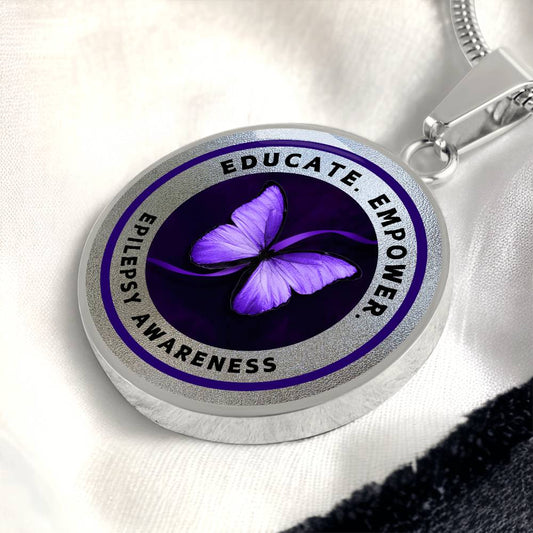 Educate & Empower: Epilepsy Awareness Necklace in Silver - Jewelry - Epileptic Al’s Shop