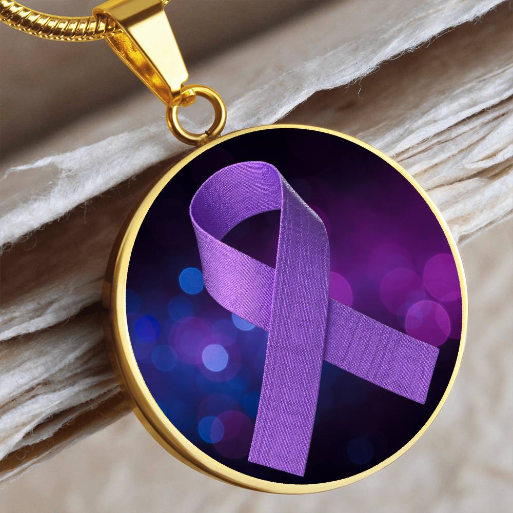 Encased Purple Cloth Ribbon Necklace - Jewelry - Epileptic Al’s Shop