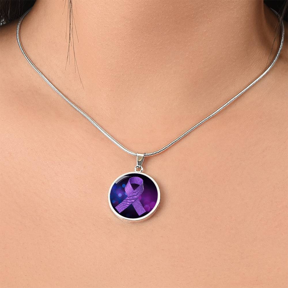 Encased Purple Cloth Ribbon Necklace - Jewelry - Epileptic Al’s Shop